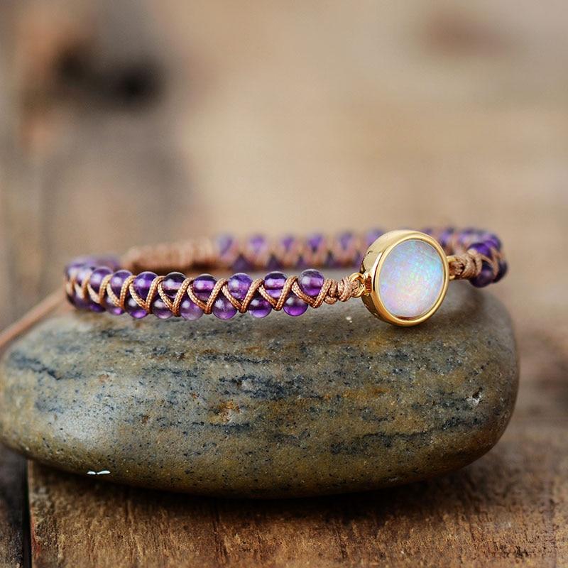 Genezing Armband - AuraGem - Amethist Steen - Paarse Energie