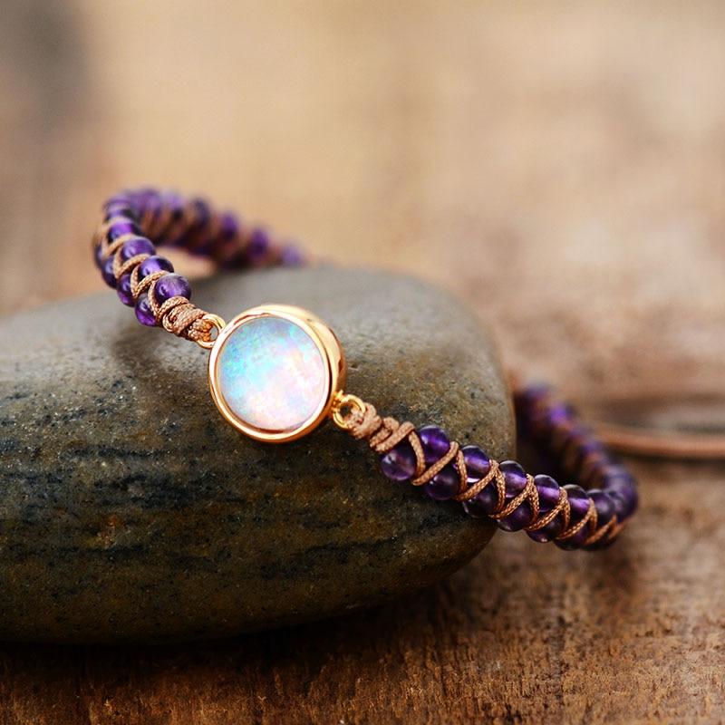 Genezing Armband - AuraGem - Amethist Steen - Paarse Energie