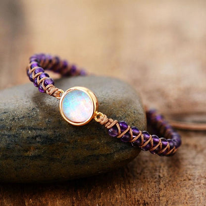 Genezing Armband - AuraGem - Amethist Steen - Paarse Energie