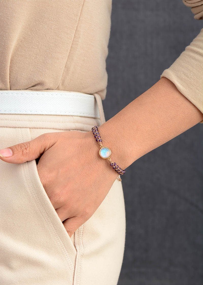 Genezing Armband - AuraGem - Amethist Steen - Paarse Energie