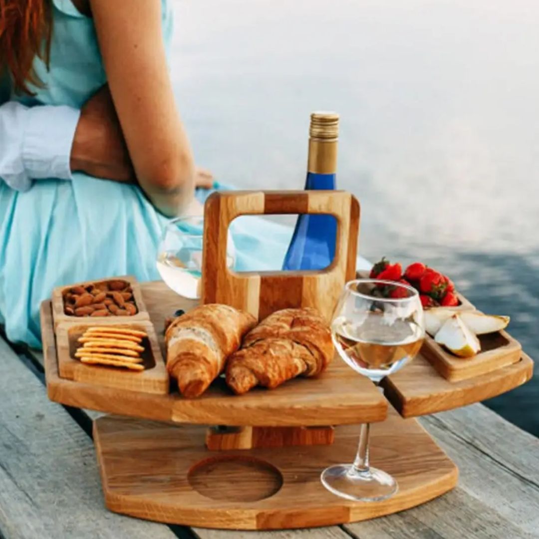 Buiten Picknicktafel - WoodLux - Opvouwbaar Ontwerp - Draagbare Tray