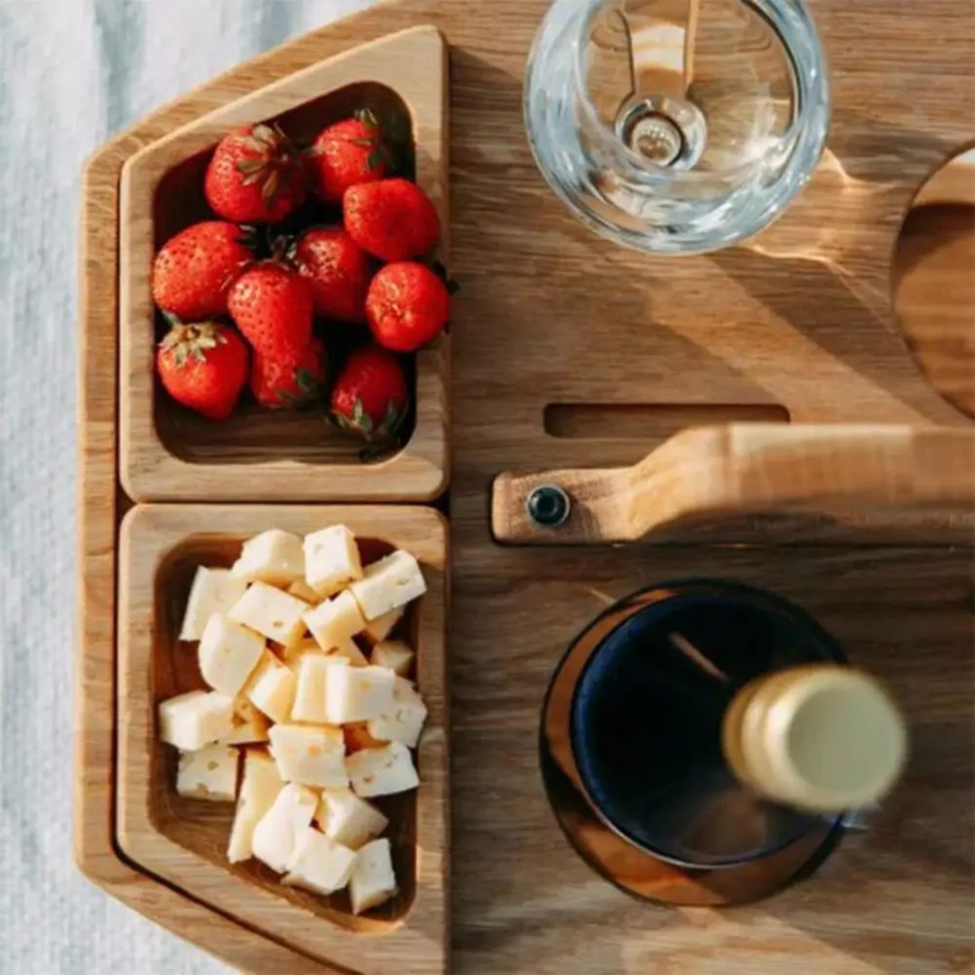 Buiten Picknicktafel - WoodLux - Opvouwbaar Ontwerp - Draagbare Tray