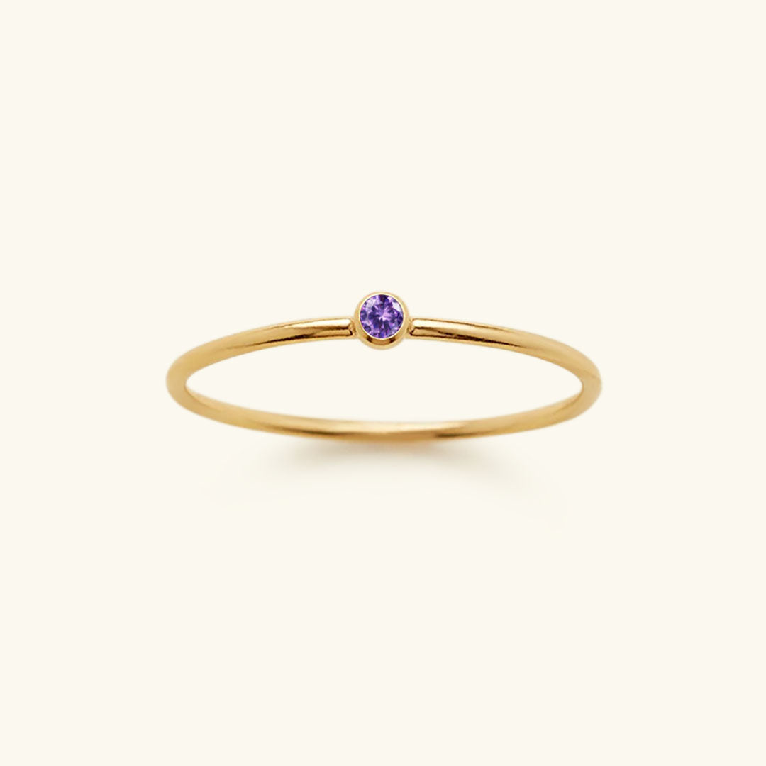 Geboortesteen Ring Sieraad - Auravella - Persoonlijk Cadeau Idee - Elegante Dames Accessoire