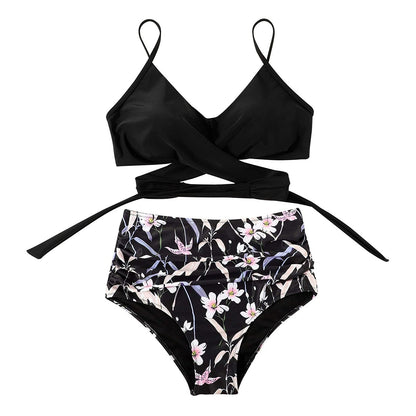 Bikiniset - SunGlow - Hoge Taille - Kleurrijk Ontwerp