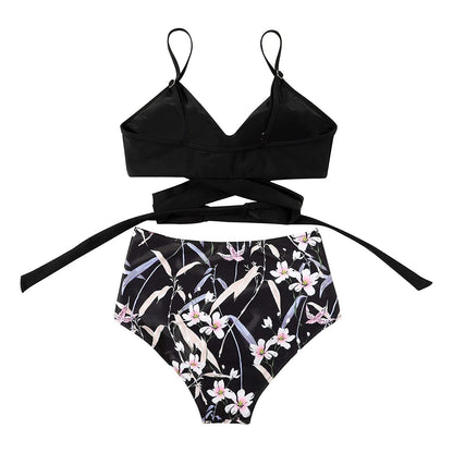 Bikiniset - SunGlow - Hoge Taille - Kleurrijk Ontwerp