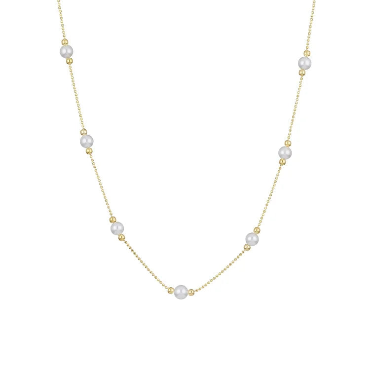 Gouden Parel Ketting - Aurista - Elegante Sieraad - Tijdloze Mode Accessoire