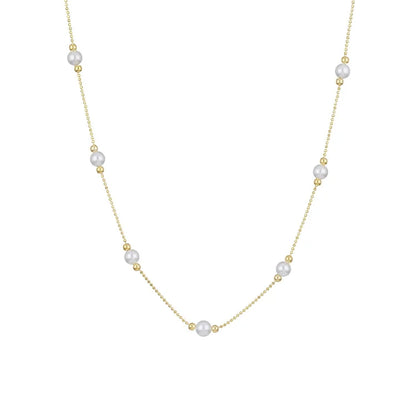 Gouden Parel Ketting - Aurista - Elegante Sieraad - Tijdloze Mode Accessoire