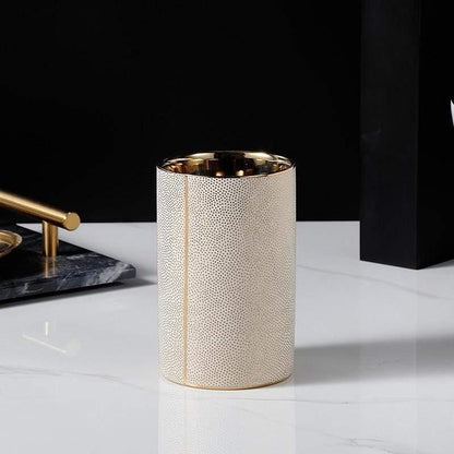 Badkameraccessoires Set - Luxura - Keramische Dispenser - Gouden Details