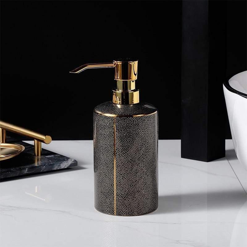 Badkameraccessoires Set - Luxura - Keramische Dispenser - Gouden Details