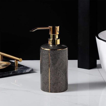 Badkameraccessoires Set - Luxura - Keramische Dispenser - Gouden Details