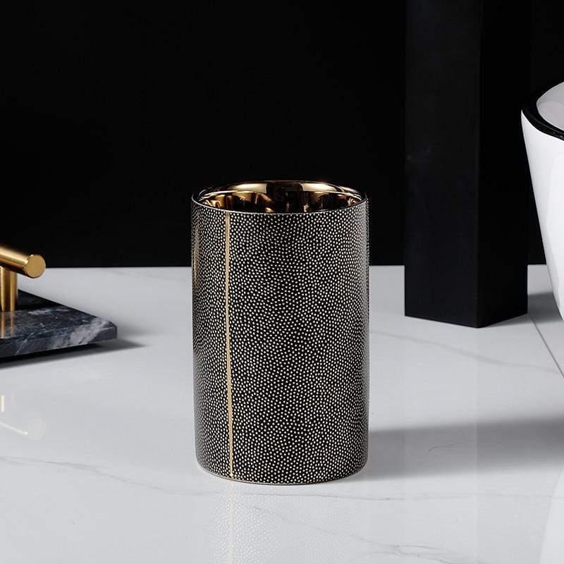 Badkameraccessoires Set - Luxura - Keramische Dispenser - Gouden Details