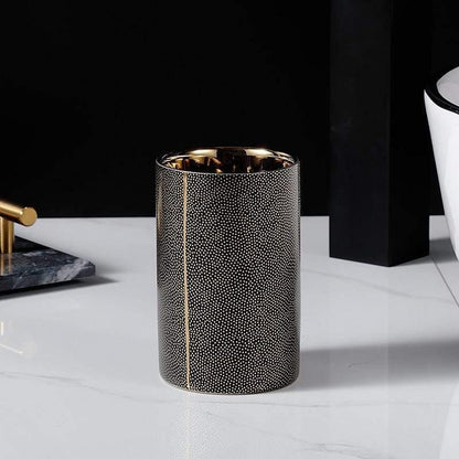 Badkameraccessoires Set - Luxura - Keramische Dispenser - Gouden Details