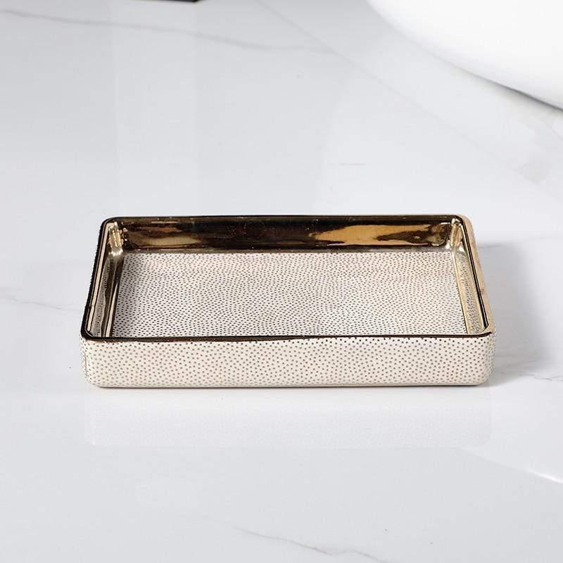 Badkameraccessoires Set - Luxura - Keramische Dispenser - Gouden Details