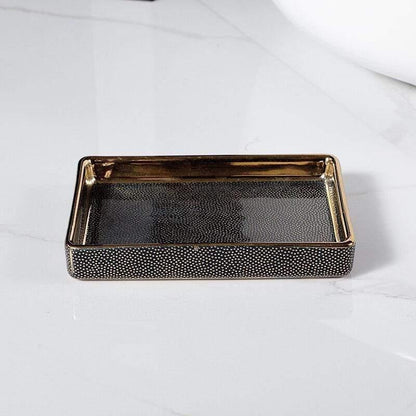Badkameraccessoires Set - Luxura - Keramische Dispenser - Gouden Details