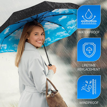 Compact Reisparaplu - SkyShield - Automatisch Open/Dicht - Windbestendig Ontwerp