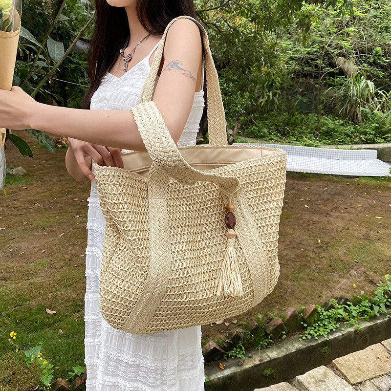 Tote Tas - SummerWeave - Stro Materiaal - Grote Capaciteit