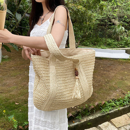 Tote Tas - SummerWeave - Stro Materiaal - Grote Capaciteit