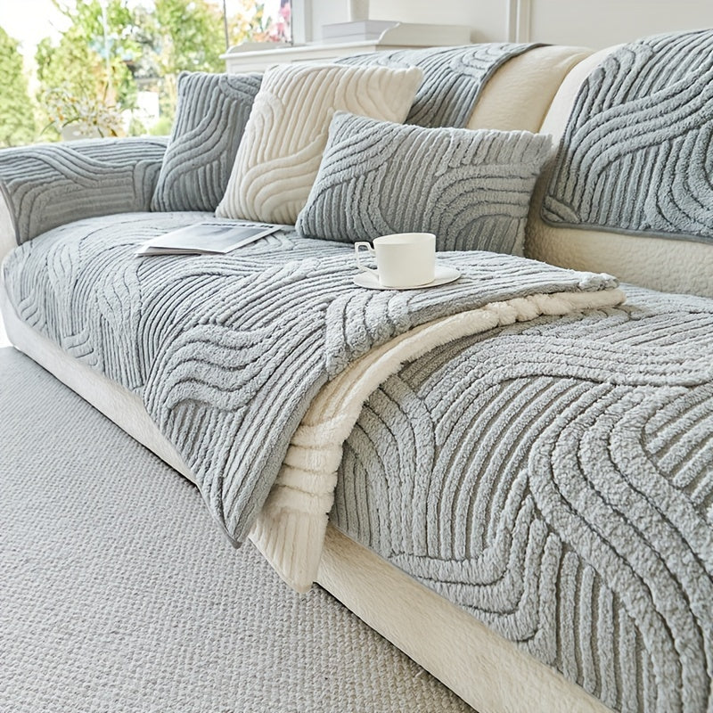 Bankhoes - LuxeFit - Pluche Materiaal - Antislip Design