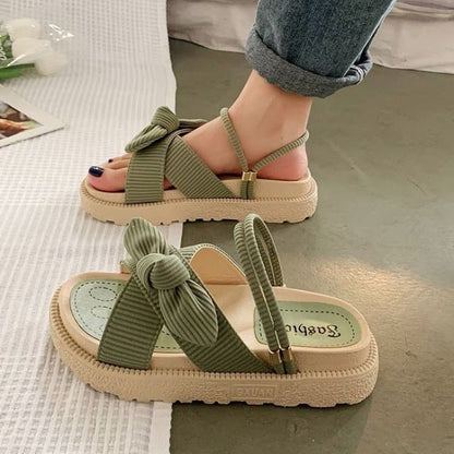 Wedgesandalen - CharmStep - Elegante strikdetail - Zachte bandjes