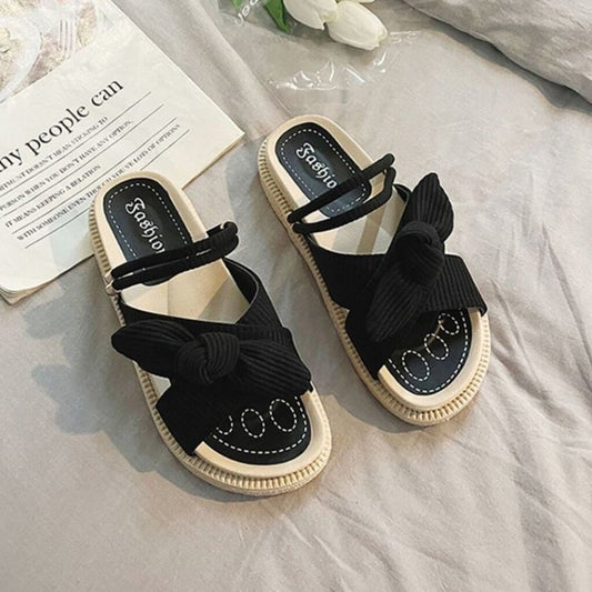 Wedgesandalen - CharmStep - Elegante strikdetail - Zachte bandjes