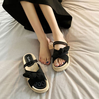 Wedgesandalen - CharmStep - Elegante strikdetail - Zachte bandjes