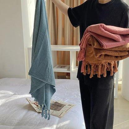 Katoenen Handdoek - PureTowel - Handgeknoopt - Franjes Design