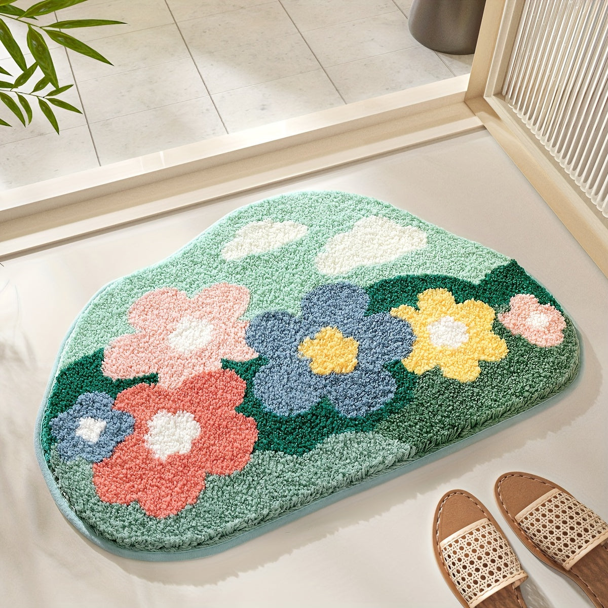 Badmat - FloraCush - Extra Absorberend - Elegant Bloemen Design