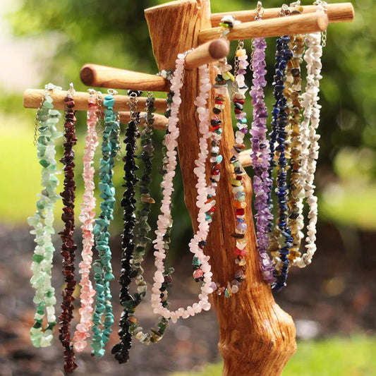 Kristallen Hanger Ketting - Virelle - Gepolijste Edelsteen Bedel - Elegante Dames Sieraden