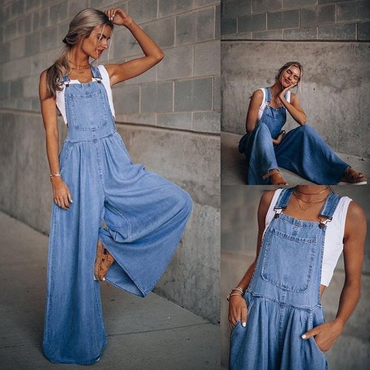 Zomer Tuinbroek - StyleFit - Wijde Pijpen - Hoge Taille