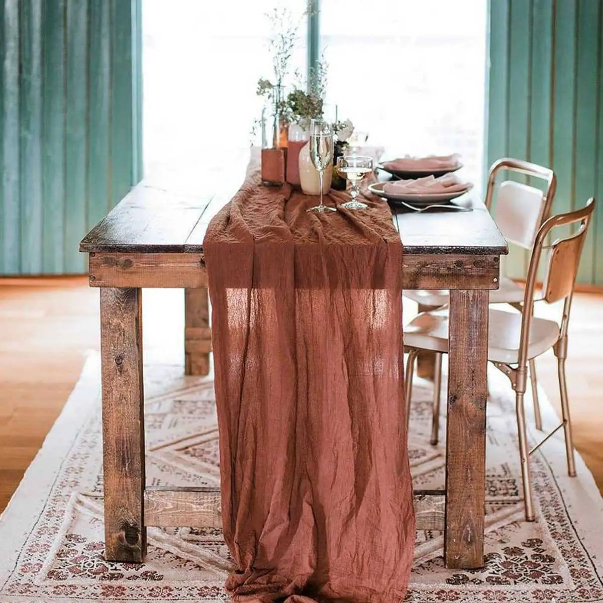 Tafelloper - ElegantWeave - Linnen Stof - Boho Stijl