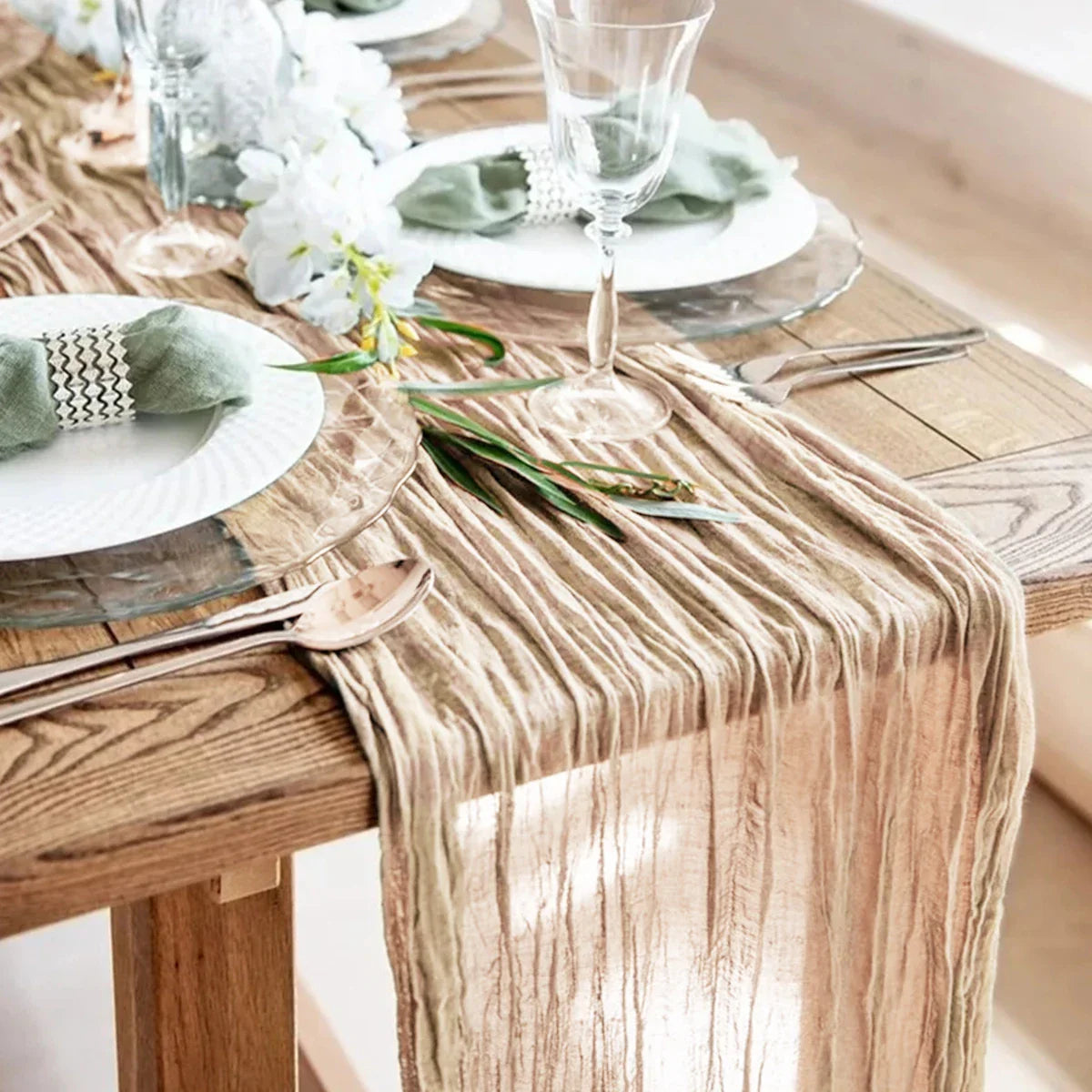 Tafelloper - ElegantWeave - Linnen Stof - Boho Stijl