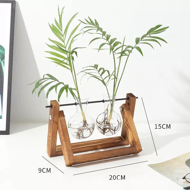 Propagatievaas - GlassNest - Houten Stand - Decoratieve Plantenhouder