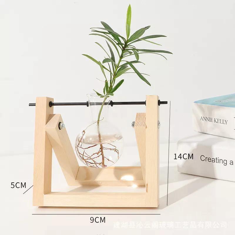Propagatievaas - GlassNest - Houten Stand - Decoratieve Plantenhouder