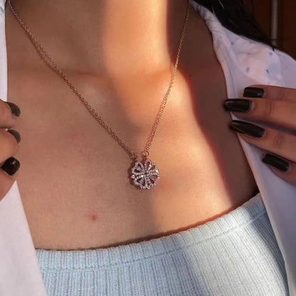 Hartketting - LoveCharm - Geluks Klavertje - Sprankelende Zirkonen