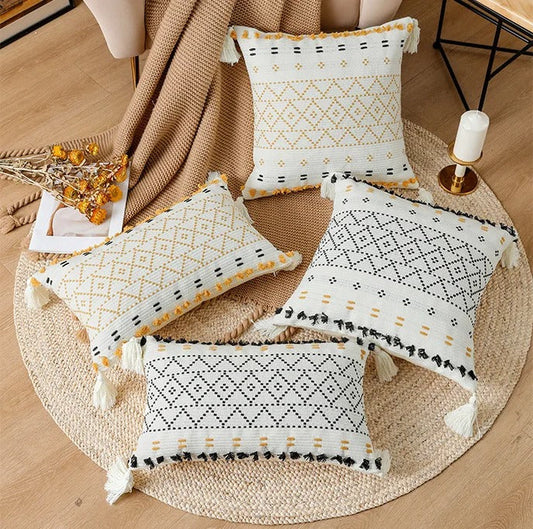 Kussenhoes - Plushora - Tufted Ontwerp - Bohemian Stijl