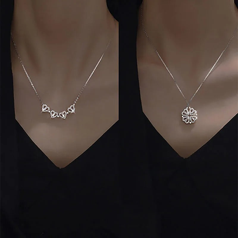 Hartketting - LoveCharm - Geluks Klavertje - Sprankelende Zirkonen