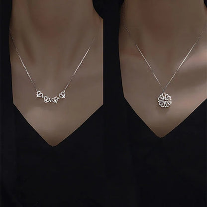 Hartketting - LoveCharm - Geluks Klavertje - Sprankelende Zirkonen