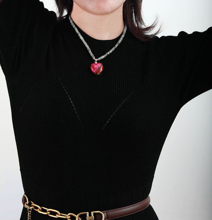 Kralen Hart Ketting - Auravie - Healing Kristal Design - Boho Sieraden Cadeau