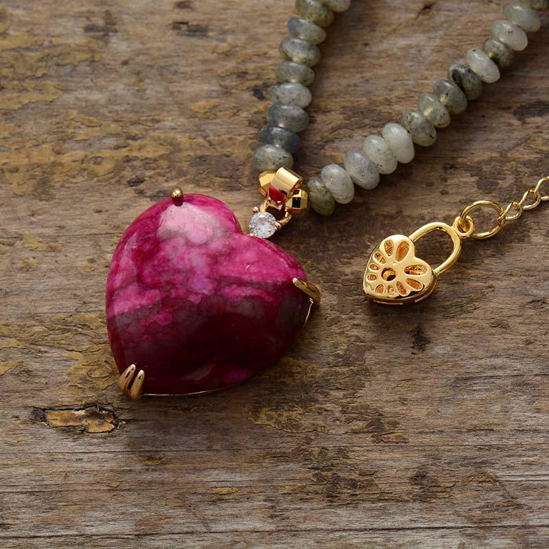 Kralen Hart Ketting - Auravie - Healing Kristal Design - Boho Sieraden Cadeau