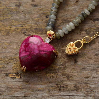Kralen Hart Ketting - Auravie - Healing Kristal Design - Boho Sieraden Cadeau