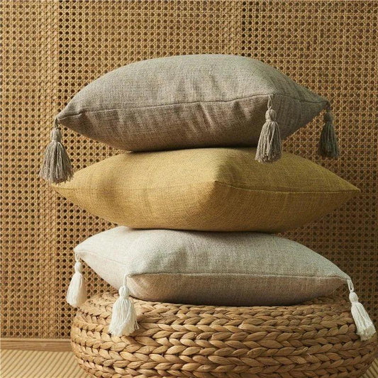 Kussenhoes - SoftLuxe - Linnen Stof - Franje Details