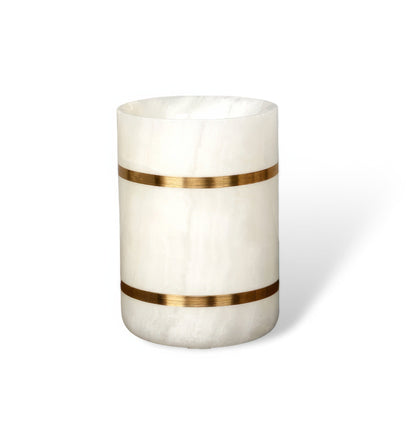 Badkameraccessoireset - MarbleLux - Natuurmarmer - Gouden Accenten
