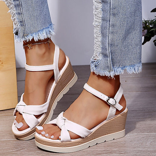 Wedgesandalen - Elvira - Elegante Bandjes - Comfortabele Hak