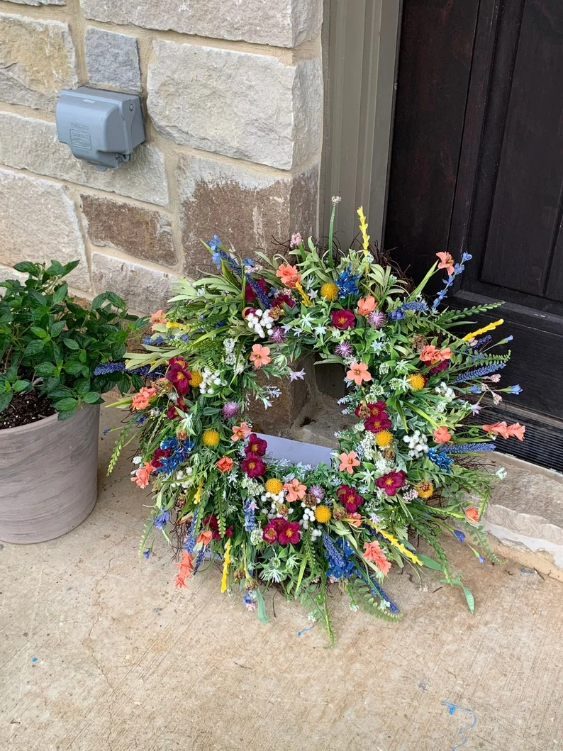 Bloemenkrans - NatureBloom - Texas Wilde Bloemen - Vrolijke Deurdecoratie