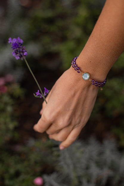Genezing Armband - AuraGem - Amethist Steen - Paarse Energie