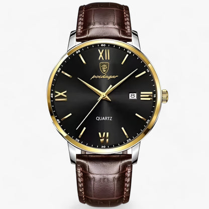 Heren Luxe Horloge - ChronoElite - Stijlvolle Leren Band - Tijdloos Design