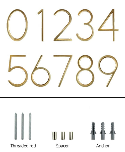 Huisnummers - LuxiNum - Modern Ontwerp - Gouden Afwerking