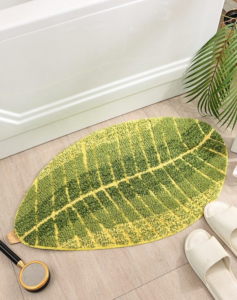 Badmat - LeafLux - Tropisch Design - Antislip Zacht