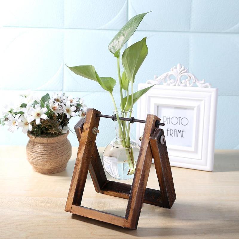Propagatievaas - GlassNest - Houten Stand - Decoratieve Plantenhouder