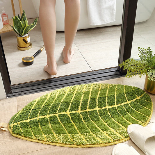 Badmat - LeafLux - Tropisch Design - Antislip Zacht